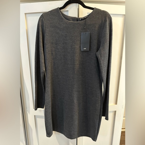 Zara Dresses Zara Sweater Dress Long Sleeve Back Zipper Xl Gray